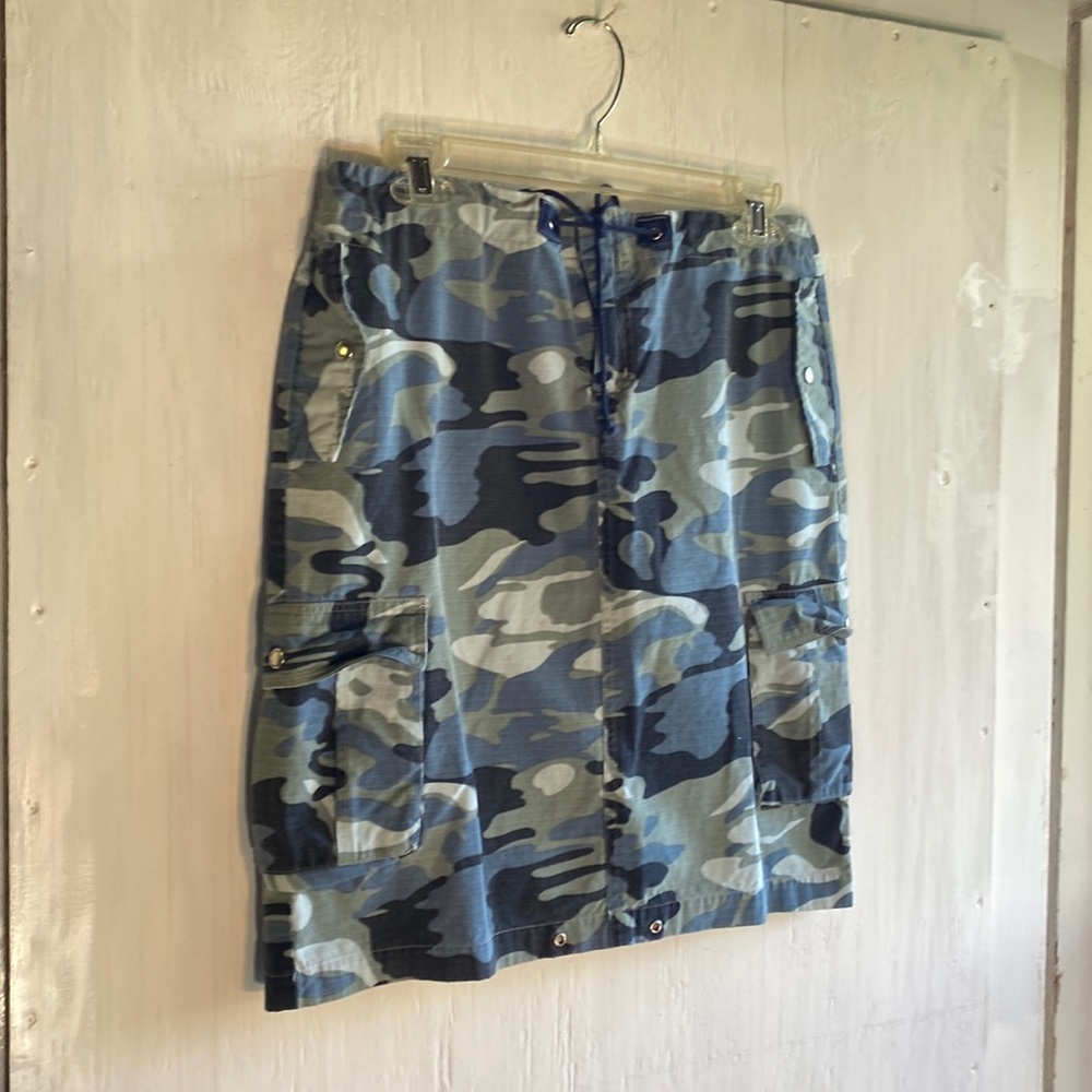 Spacegirls Blue Camo Pockets Skirt- Sz 9 Retro/ Goth
